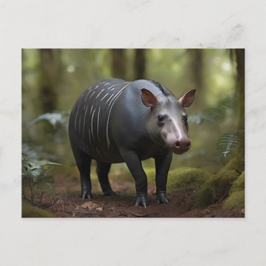 Baird's tapir in het bos briefkaart (Voorkant)