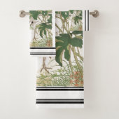 Bairei Crane Birds Peonies Japan Bath Towel Set Bad Handdoek (Insitu)