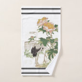 Bairei Crane Birds Peonies Japan Bath Towel Set Bad Handdoek (Handdoek)