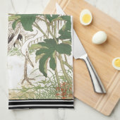 Bairei Japan Crane Bird Peony Flower Kitchen Towel Theedoek (Quarter Fold)