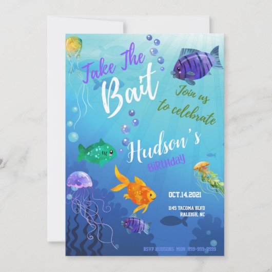 Bait Birthday Invitation Kaart (Voorkant)