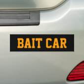 BAIT CAR BUMPERSTICKER - ZWART EN ORANJE (Op auto)