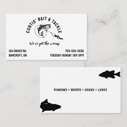 Bait & Tackle Gevist thema Logo Visitekaartje (Voorkant / Achterkant)