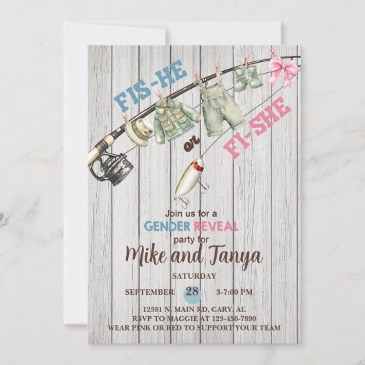 Baits of Bows onthullen genderuitnodiging. Kaart (Voorkant)