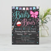 Baits or Bows Geslacht Onthulling Party Uitnodigin Kaart (Staand voorkant)