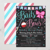 Baits or Bows Geslacht Onthulling Party Uitnodigin Kaart (Voorkant / Achterkant)