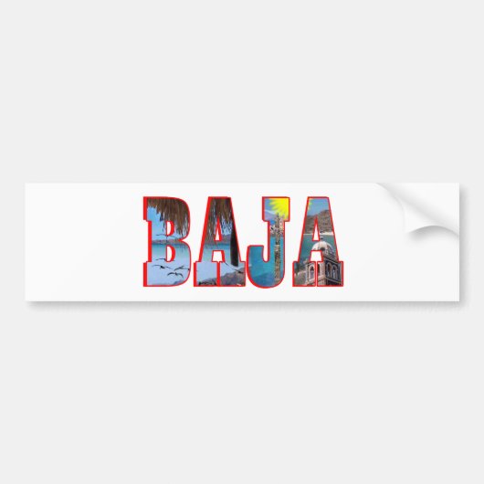 Baja briefkaart bumpersticker (Voorkant)