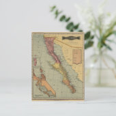 Baja California Antiek Map Briefkaart (Staand voorkant)