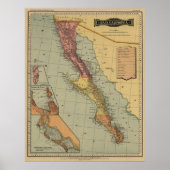 Baja California Antiek Map Poster (Voorkant)