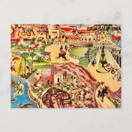 Baja California Illustratie Ansichtkaart Briefkaart