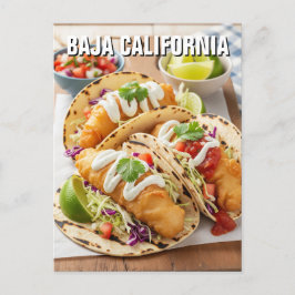 Baja California Mexico Fish Tacos Briefkaart