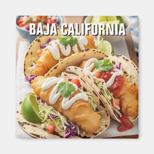 Baja California Mexico Fish Tacos Magneet (Voorkant)