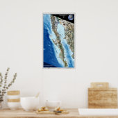 Baja California, Mexico-satelliet-poster Poster (Keuken)