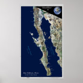 Baja California, Mexico: satellietposter Poster (Voorkant)