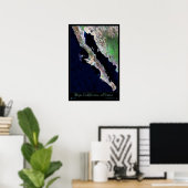 Baja California, Mexico satellietposter Poster (Thuiskantoor)