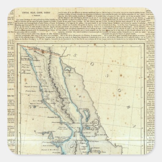 Baja California, Mexico Vierkante Sticker (Voorkant)