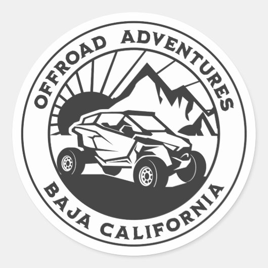 Baja California Offroad ATV Ronde Sticker (Voorkant)
