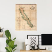  Baja California Postal Map (1904) Poster (Thuiskantoor)