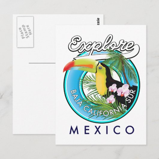 Baja California Sur Mexico retro logo Briefkaart (Voorkant / Achterkant)