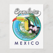 Baja California Sur Mexico retro logo Briefkaart (Voorkant)