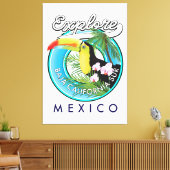 Baja California Sur Mexico retro logo Canvas Afdruk (Insitu (Woonkamer))