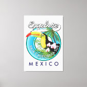 Baja California Sur Mexico retro logo Canvas Afdruk (Voorkant)