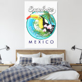Baja California Sur Mexico retro logo Canvas Afdruk (Insitu (Slaapkamer))