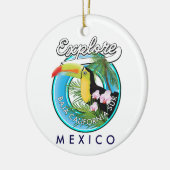 Baja California Sur Mexico retro logo Keramisch Ornament (Links)