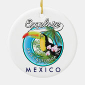 Baja California Sur Mexico retro logo Keramisch Ornament (Achterkant)