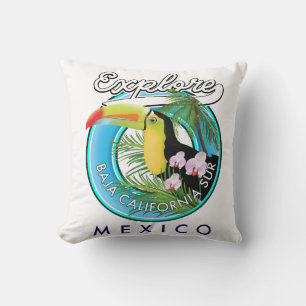 Baja California Sur Mexico retro logo Kussen