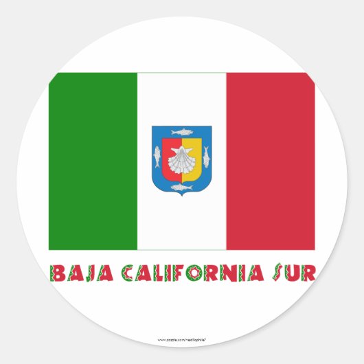 Baja California Sur officieuze vlag Ronde Sticker (Voorkant)