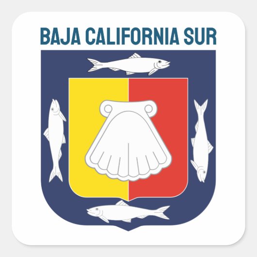 Baja California Sur wapen Vierkante Sticker (Voorkant)