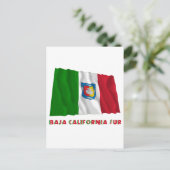 Baja California Sur Waving Unofficial Flag Briefkaart (Staand voorkant)