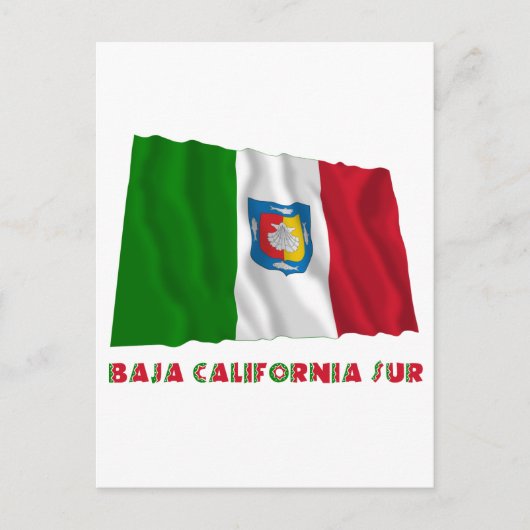 Baja California Sur Waving Unofficial Flag Briefkaart (Voorkant)