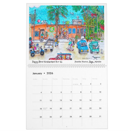 Baja Illustraties Kalender (Jan 2026)