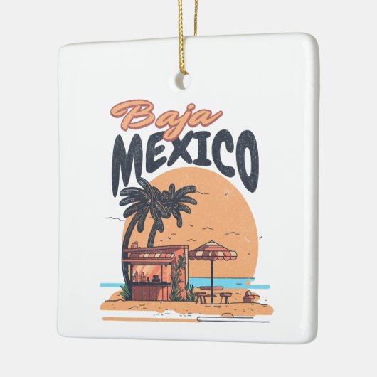 Baja Mexico Seaside Bar, versteld Keramisch Ornament (Links)