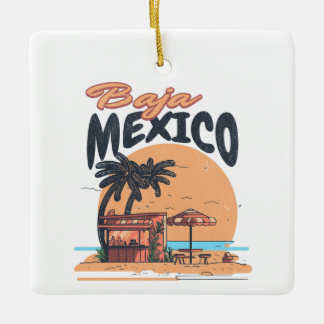 Baja Mexico Seaside Bar, versteld Keramisch Ornament