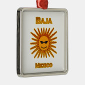 Baja Mexico Sun Face Icon Metalen Ornament (Rechts)
