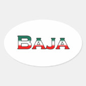 Baja Mexico (tekst logo) Ovale Sticker (Voorkant)