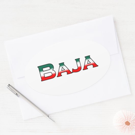 Baja Mexico (tekst logo) Ovale Sticker (Envelop)