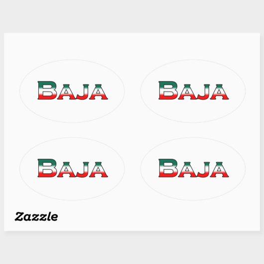 Baja Mexico (tekst logo) Ovale Sticker (Vel)