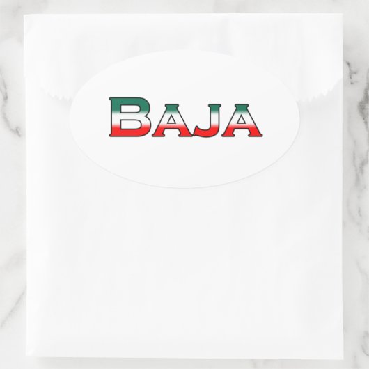 Baja Mexico (tekst logo) Ovale Sticker (Tas)