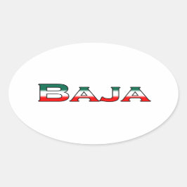 Baja Mexico (tekst logo) Ovale Sticker
