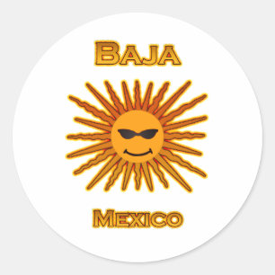 Baja Mexico zon gezicht icoon Ronde Sticker