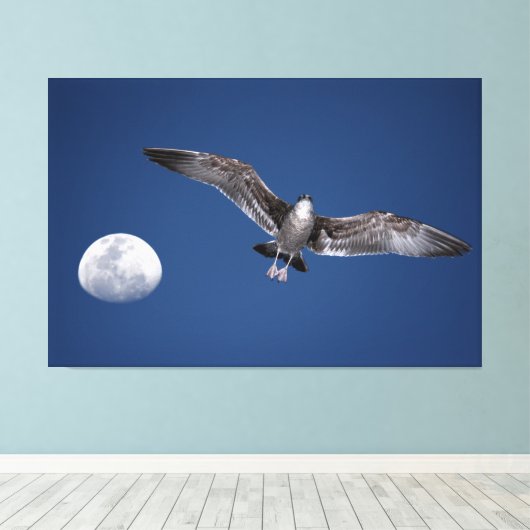 BAJA MOON VLUCHT 40x60 Canvas Afdruk (Insitu (Houten vloer))