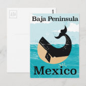 Baja schiereiland Mexico reisposter Briefkaart (Voorkant / Achterkant)
