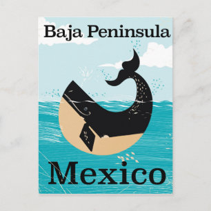 Baja schiereiland Mexico reisposter Briefkaart