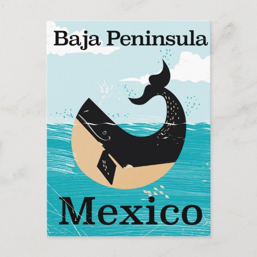 Baja schiereiland Mexico reisposter Briefkaart (Voorkant)