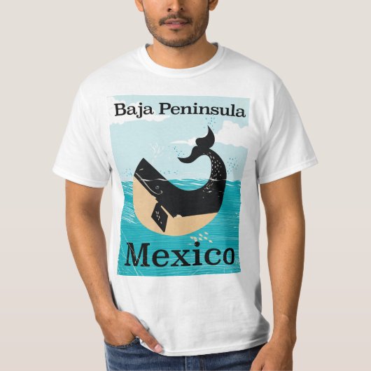 Baja schiereiland Mexico reisposter T-shirt (Voorkant)