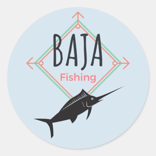 Baja Vissen Badge Ronde Sticker (Voorkant)